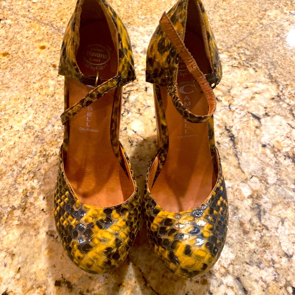 Jeffrey Campbell Snake print wedge sandals